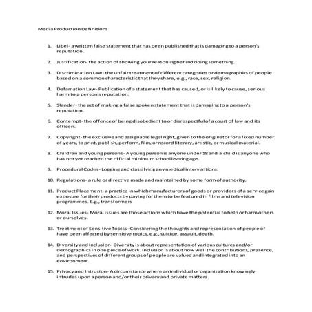 Task 5 media production definitions