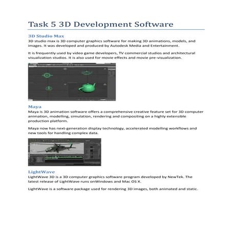 5 POPULAR 3D MODELLING SOFTWARE OPTIONS | PPTX