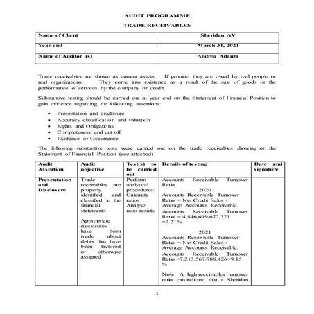 Task 5 programme receivables prepayments