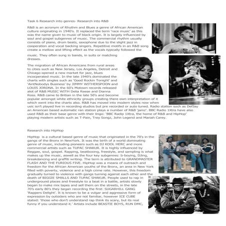 Task 6   research into genres