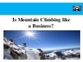 Is Mountain Climbing like a business?