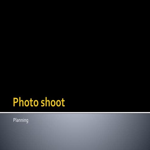 Photo shoot planning