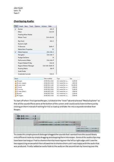 Task 7 - overlaying sound