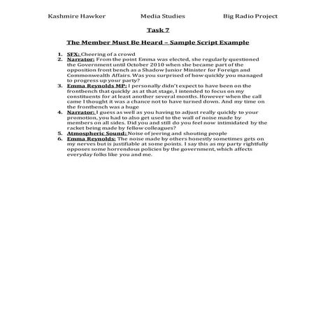 Task 7-Sample Script