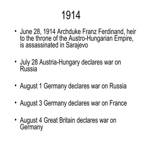 Task 8.5 Sequence World War I