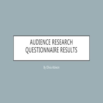 Target audience questionnaire analysis | PPTX