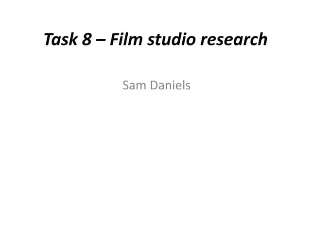 Task 8 – film studio research