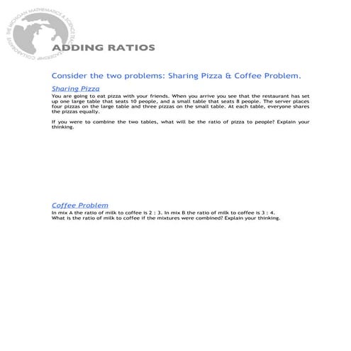 Task  Adding  Ratios Formatted