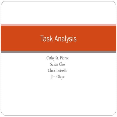 Task Analysis 