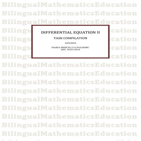 Task compilation - Differential Equation II