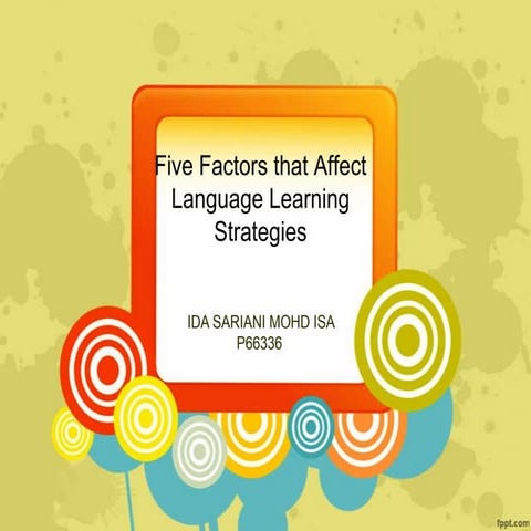 Factors that Affects Language Learning Strategies