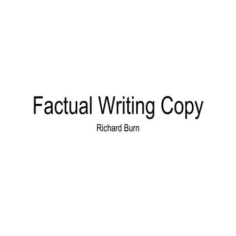 Task one // factual writing copy 