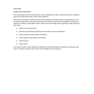Task one ecosystems
