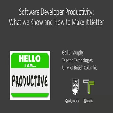 Software Developer Productivity: What we know and how to make it better
