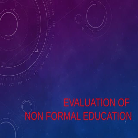 evaluation of non formal education