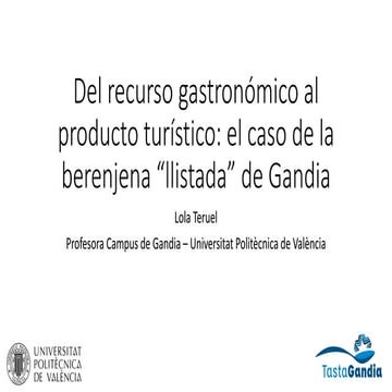 Del recurso gastronómico al producto turístico: el caso de la berenjena “llis...