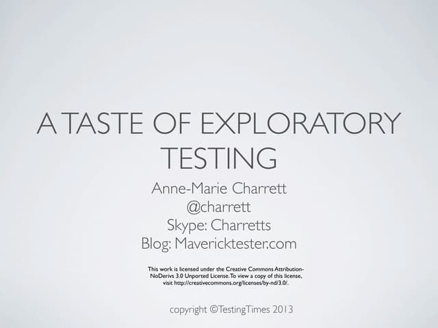 A Taste of Exploratory Testing