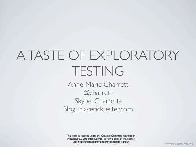 A taste of Exploratory Testing