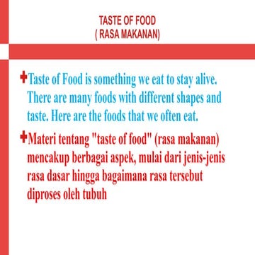 TAste of FOOd pertemuan ke 6.pptx djenis | PPTX