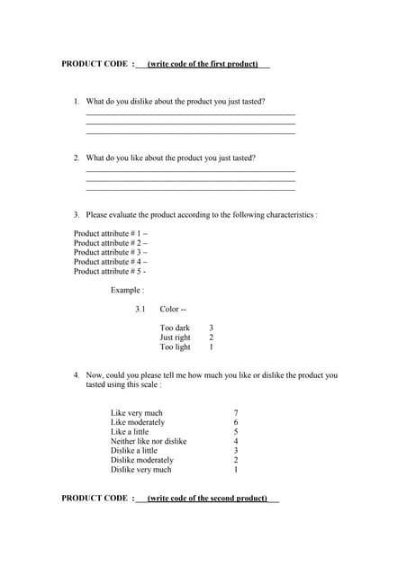 Taste Test Survey Template - FREE DOWNLOAD