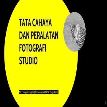 Tata Cahaya dan Peralatan Fotografi Studio