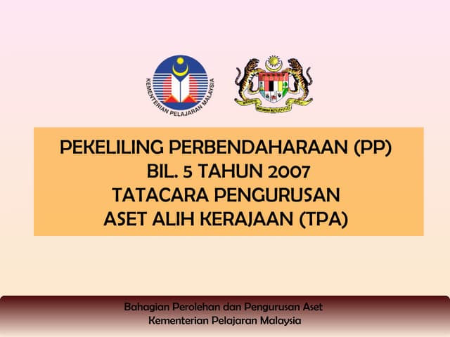 Tatacara pengurusan aset alih kerajaan