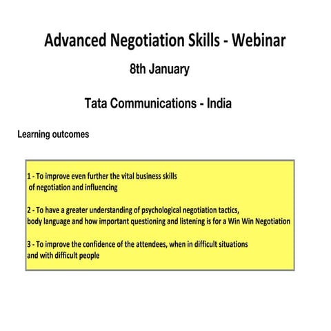 Advanced Negotiations for 2020 - Webinar