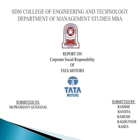 Tata Motors CSR Activity PPT 2015-2016