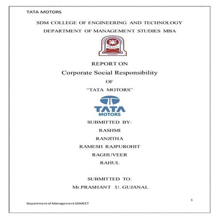 Tata Motors CSR Report 2015-2016