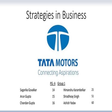 ANALYSIS OF  TATA MOTORS LONG TERM STRATEGY