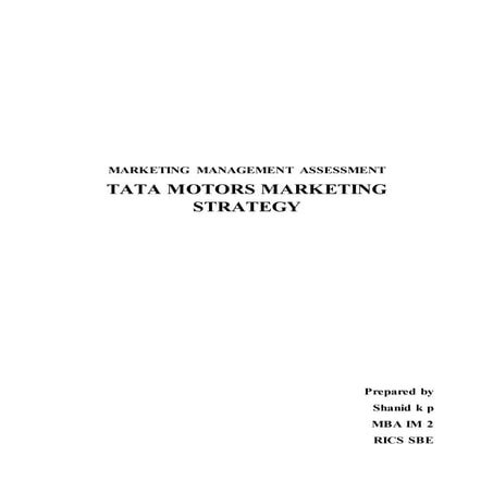 Tata motors marketing strategy 