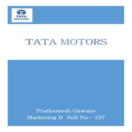 Tata motors - International Business Project Report
