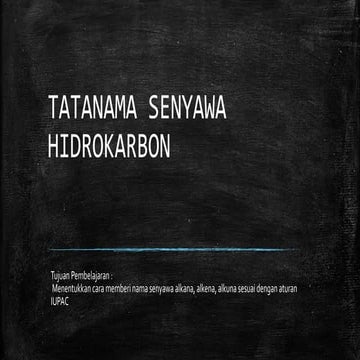 Tatanama senyawa hidrokarbon (1)
