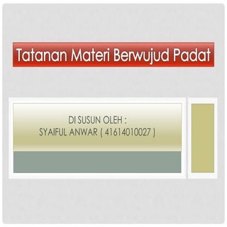 Tatanan materi berwujud padat