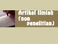 Contoh artikel hasil penelitian baru
