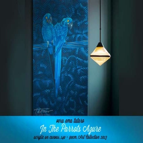 In The Parrots Azure - acrylic painting