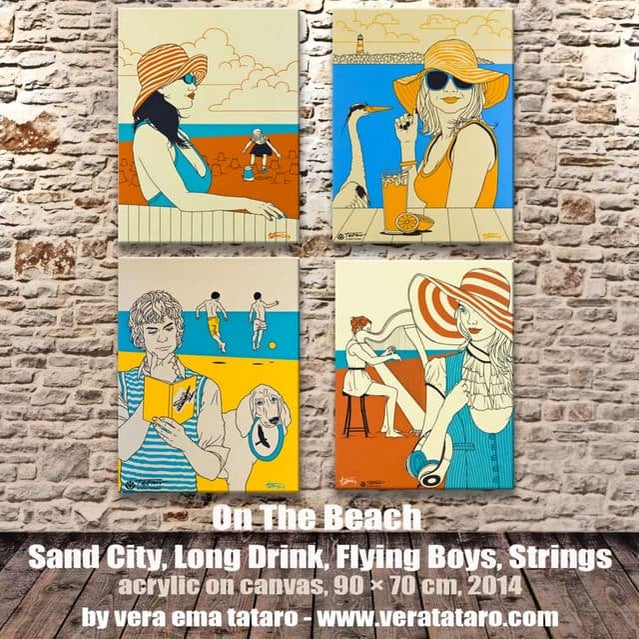 Art collection On The Beach - acrylic paintings