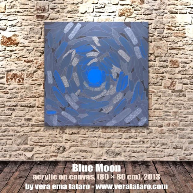 Blue moon - abstract acrylic painting