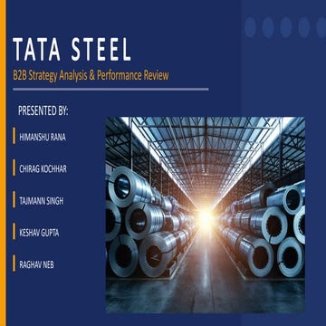 Tata STEEL BUSINESS 2 BUSINESS MARKETING STRATEGY FOR MBA | PPTX