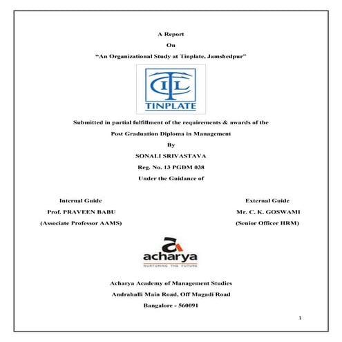 Tata Tinplate Company of India Ltd