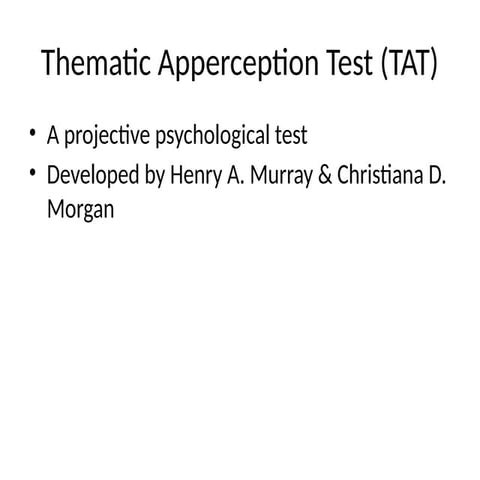 Thematic apperception test | PPTX