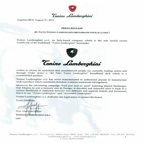 Globe Tattoo Tonino Lamborghini Stick