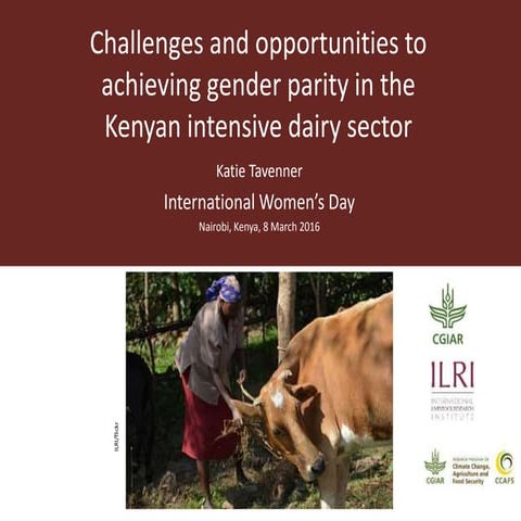 Challenges and opportunities to achieving gender parity in the Kenyan intensi...