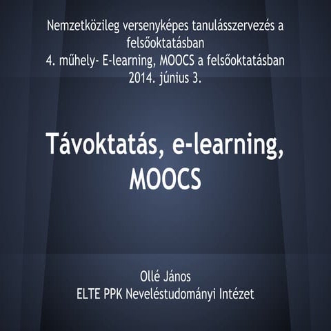 Távoktatás, e learning, moocs (2)