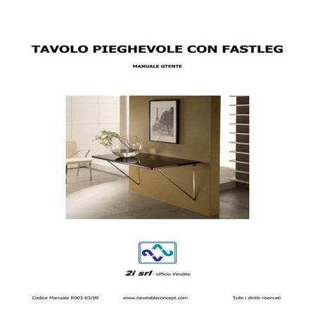 Tavolo Pieghevole - Manuale Utente Rev. 03