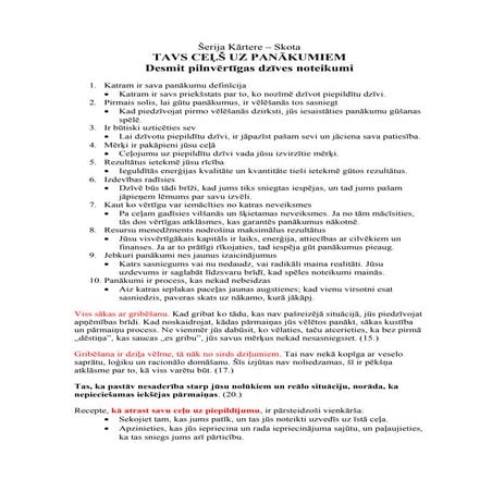 Tavs cels uz panakumiem kartere skota