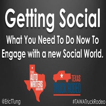 Getting Social: What You Need To Do Now To Engage with a new Social World.