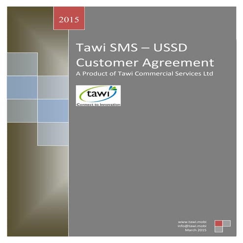 Tawi SMS-USSD Customer Agreement