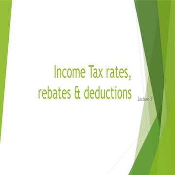 income tax rates, rebates and relevant deductions | PPTX