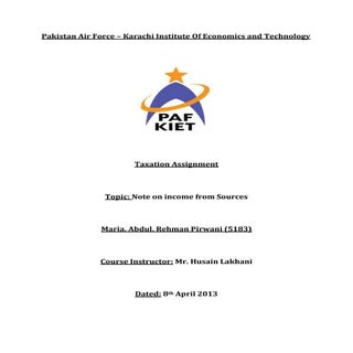 Important topics of taxation 